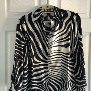Just Cavalli print silk long sleeve blouse